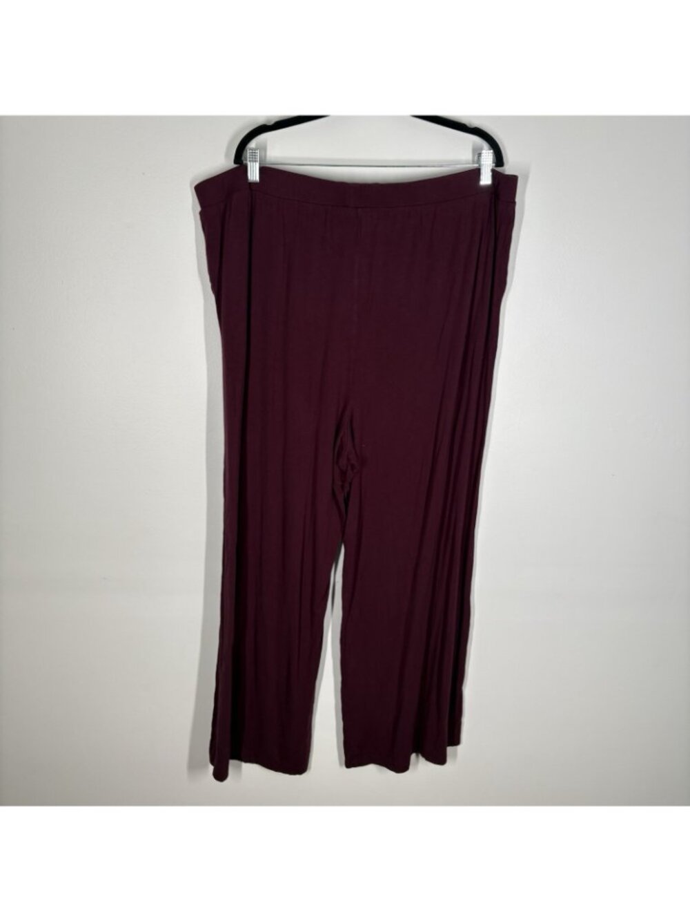 Torrid Women Plus 3X Wine Stretch Elastic Waist Super Soft Wide Leg Sleep Pant - Picture 7 of 10